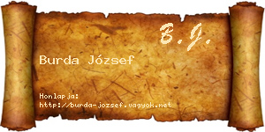 Burda József névjegykártya